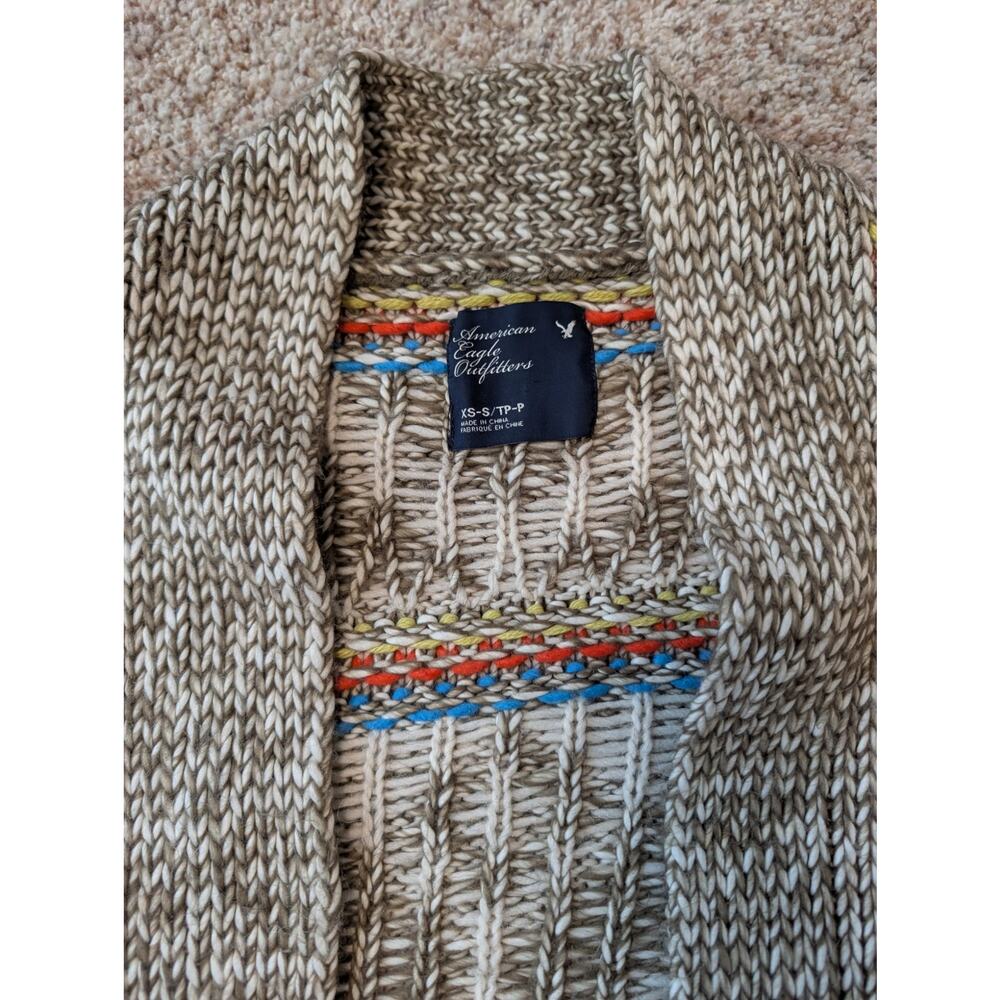 American Eagle Outfitters Open Front Cardigan Sweater Size XS/S Fair Isle Wool - Picture 3 of 10